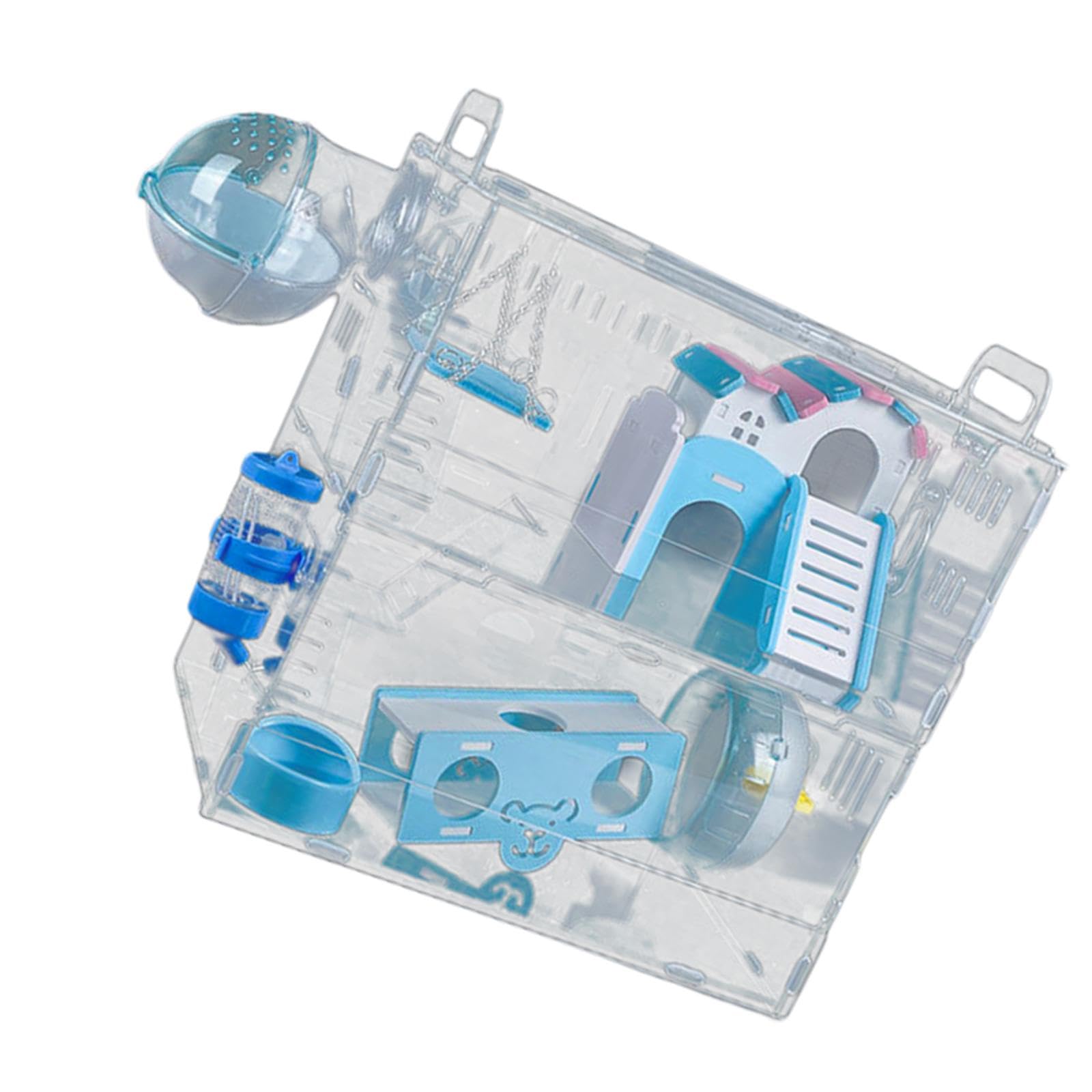 Hamster Cage Gerbil House Multifunción con Accesorios Caza de Animales Pequeños Fáciles Y Limpios para Ratones Hamsters Enanos Enanos Pequeños
