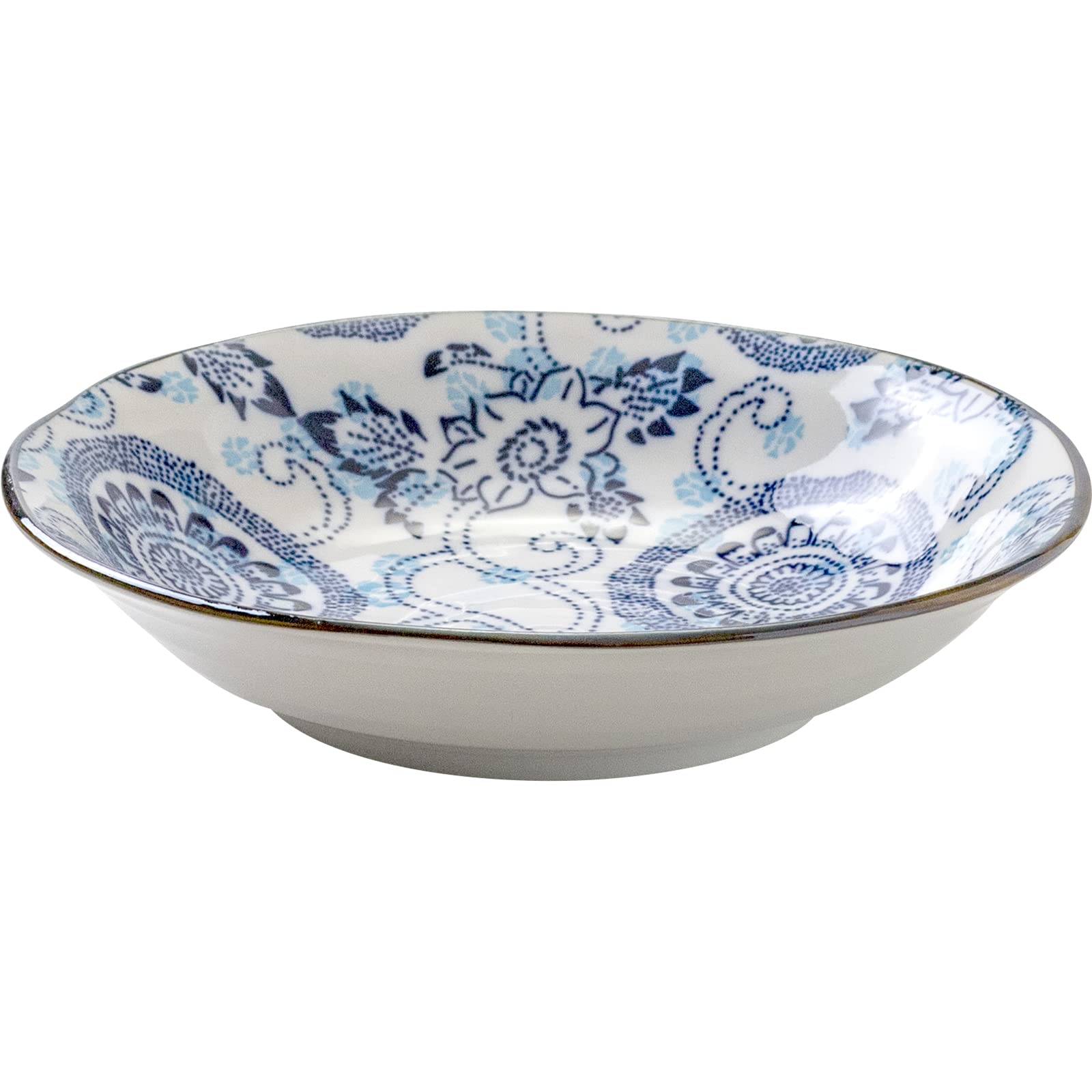 新品2枚セット　美濃焼 　紺青　20.5cmクープ  大輪菊 新品2枚セット 美濃焼 紺青 20.5cmクープ 大輪菊