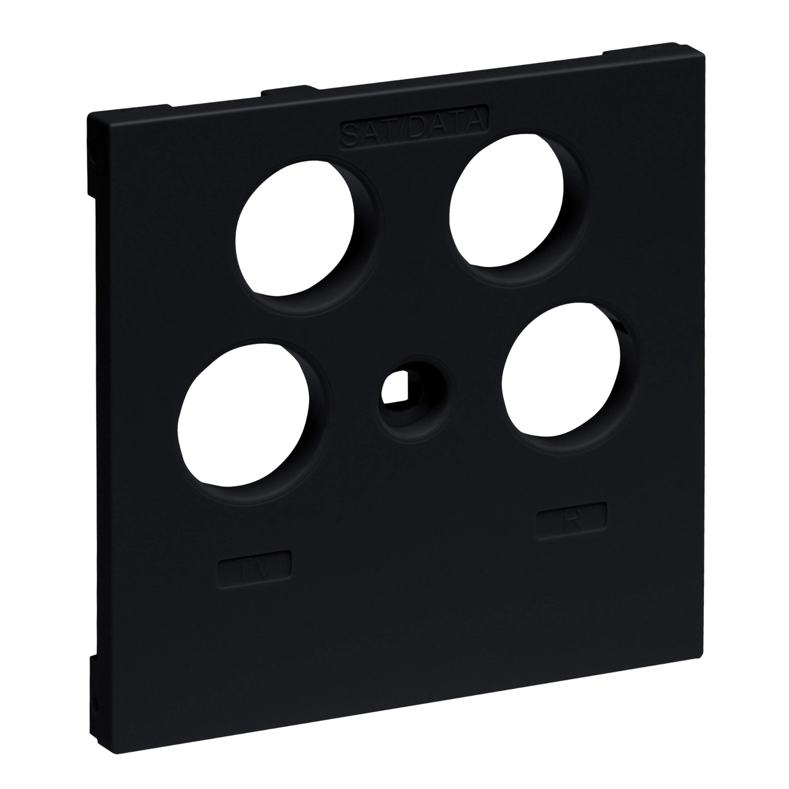 LEGRAND, Seano 765357 Cover TV-R-SAT-SAT for Axing, Triax, Wisi, Hirschmann and Astro, Colour: Black Lacquered