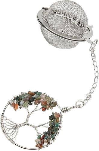 Miniatura 1 de Infusor de té de acero inoxidable 304 Colgante de árbol de la vida de malla de bola de té filtros de filtro de té Infusor de té Escurridor de té de