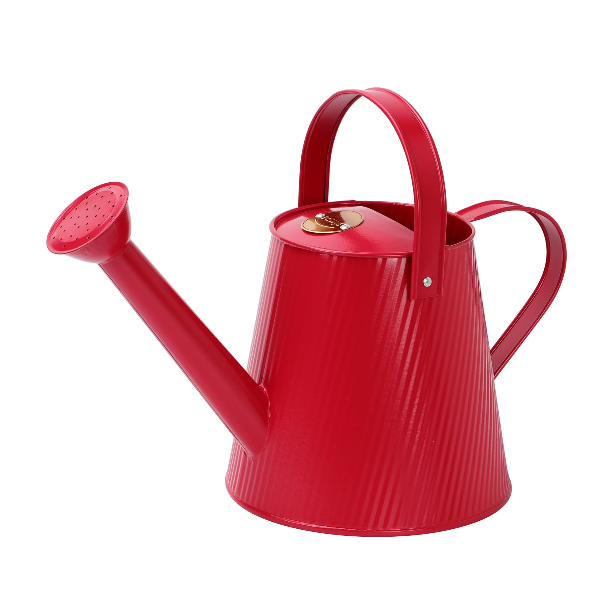 Simpa 3L 3 Litre Colour Metal Watering Can with Watering Rose - Matt red