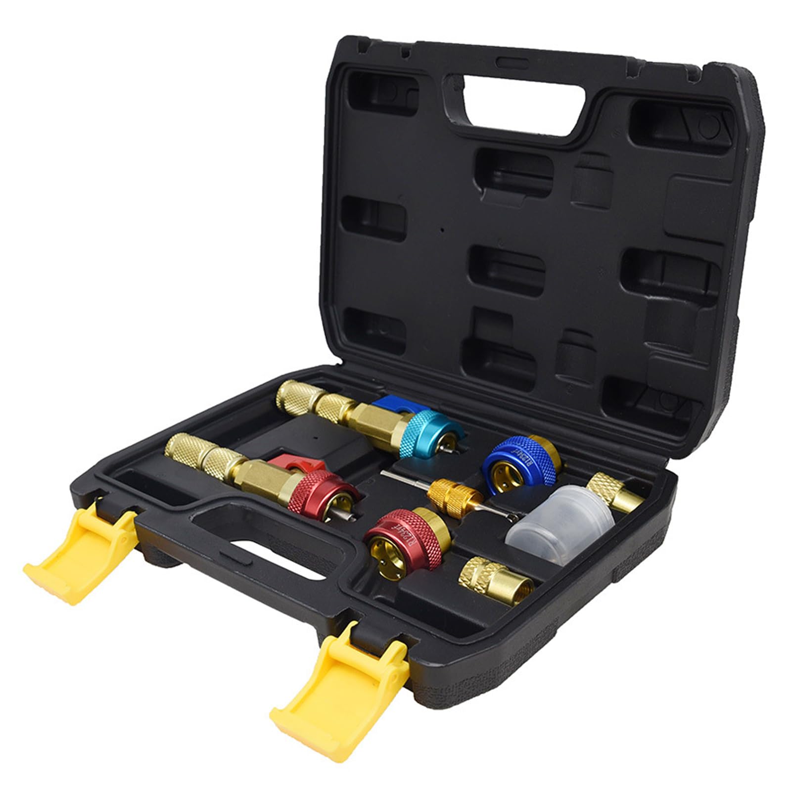 Aramox Kit di Strumenti per Il Nucleo della Valvola AC Installatore per la Rimozione del Nucleo della Valvola in Ottone per R134A R1234YF R22 1 Kit Finitura Dorata per Il Servizio di Riparazione