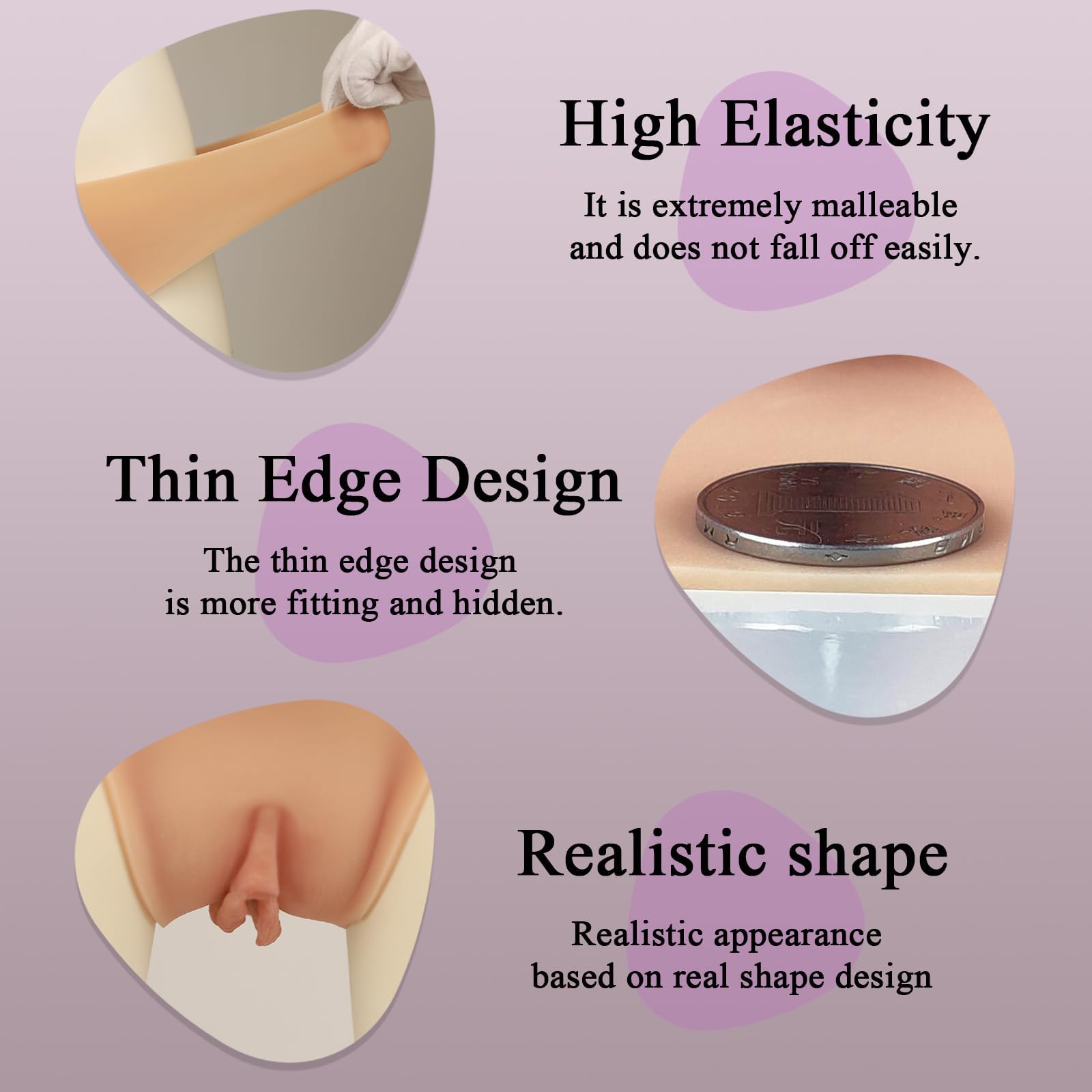 Silikon Gaff-Slips – Fake-Vagina-Panties, Camel Toe verdeckend, Crossdressing-Unterwäsche für Transgender