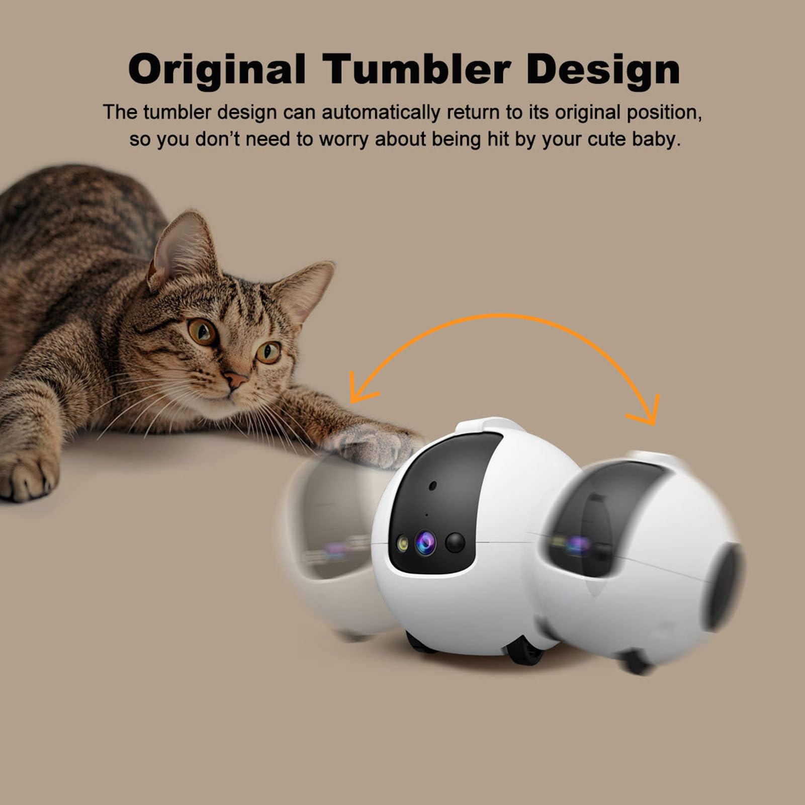 Tonysa Robot con Cámara para el Hogar, Cámara Móvil de 4 MP y 2.5K para Mascotas con Llamada con un, Audio Bidireccional y Grabación de Video, para Vigilancia de Seguridad en