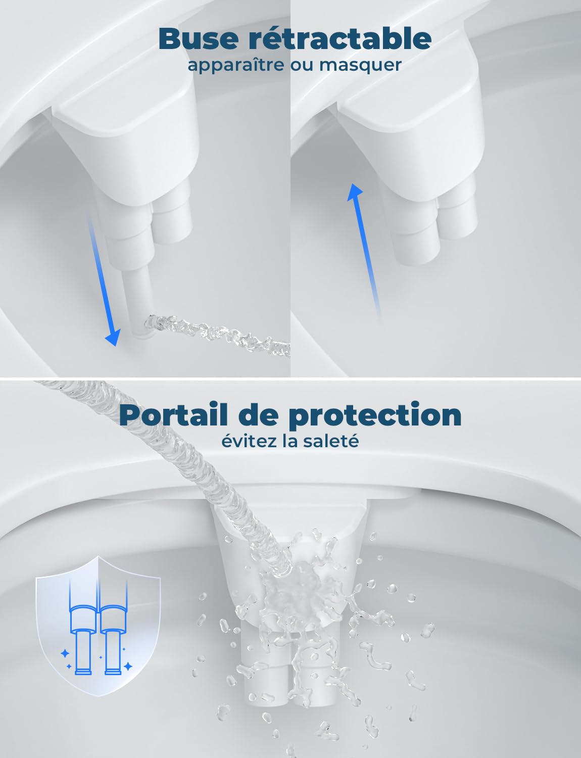YissVIC japoński bidet toaleta nieelektryczna podwójna chowana dysza łatwa instalacja samoczyszcząca regulacja ciśnienia wody na zimną wodę, czyszczenie z przodu i z tyłu