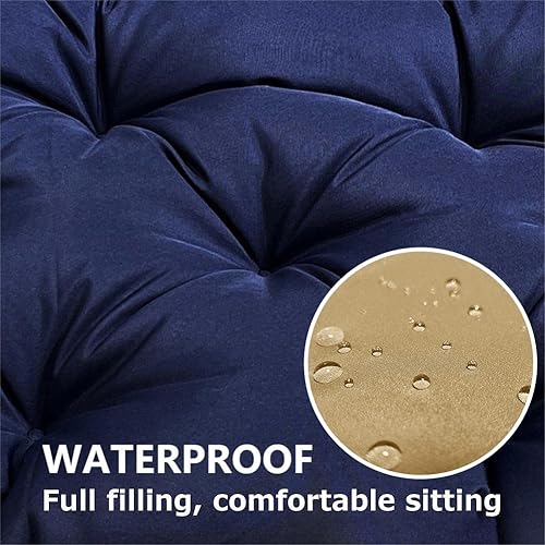 Miniatura 4 de Cojín de banco impermeable para exteriores, 48 x 20 pulgadas, cojín oscilante para muebles de patio, cojines de 3 plazas, para muebles de jardín,