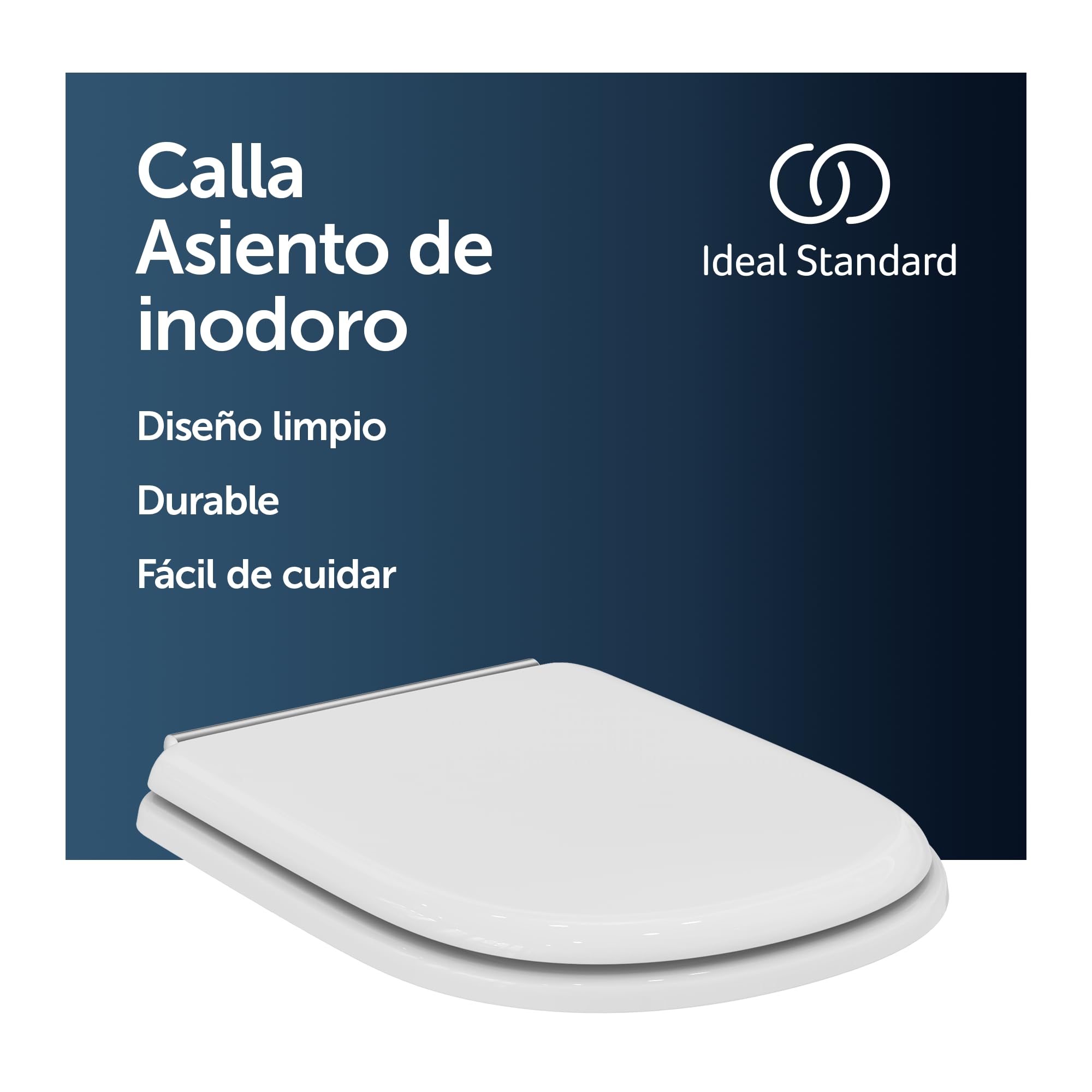 Ideal Standard Calla asiento WC, diseño plano en D – Blanco (Alpin)