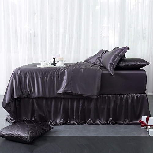 Juego de sábanas de seda de 30 momme de Orose sin costuras, de seda gruesa, pesada, bolsillo profundo, 100% Charmeuse de seda de morera, parte