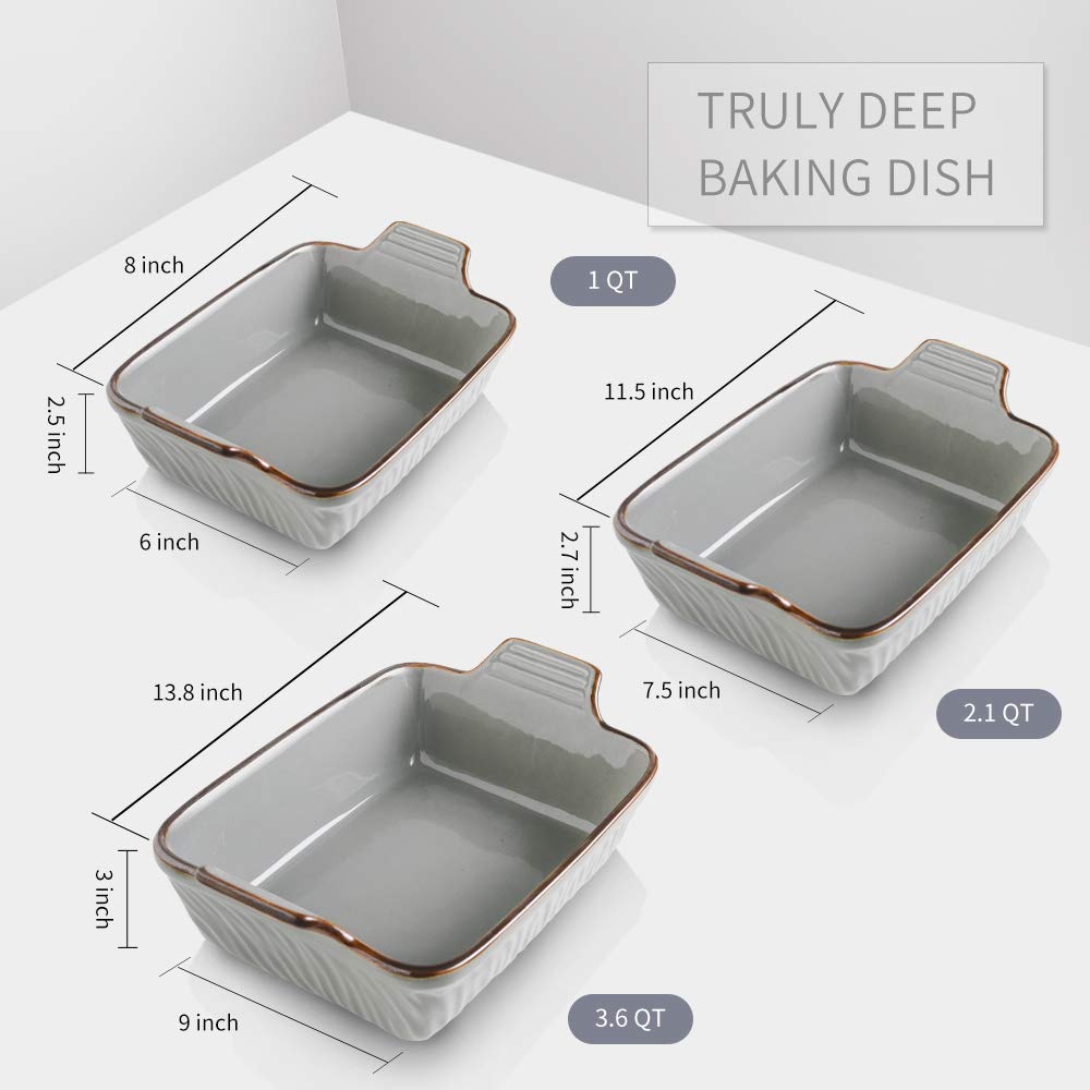 What Is KOOV Bakeware Sets, Ceramic Baking Dish Set, Rectangular - Main Image