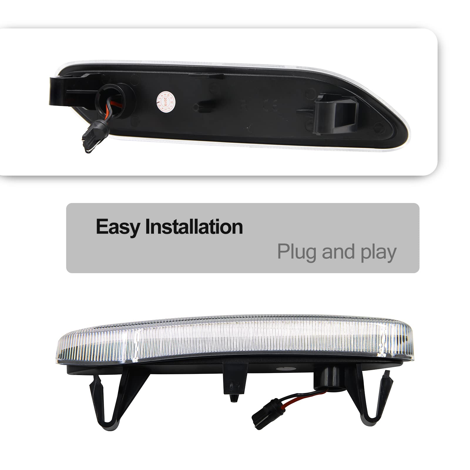 TECTICO LED Dynamic Indicators Yellow Clear Canbus Side Indicators Compatible With Mini Cooper R60 R61, 2 Lamps