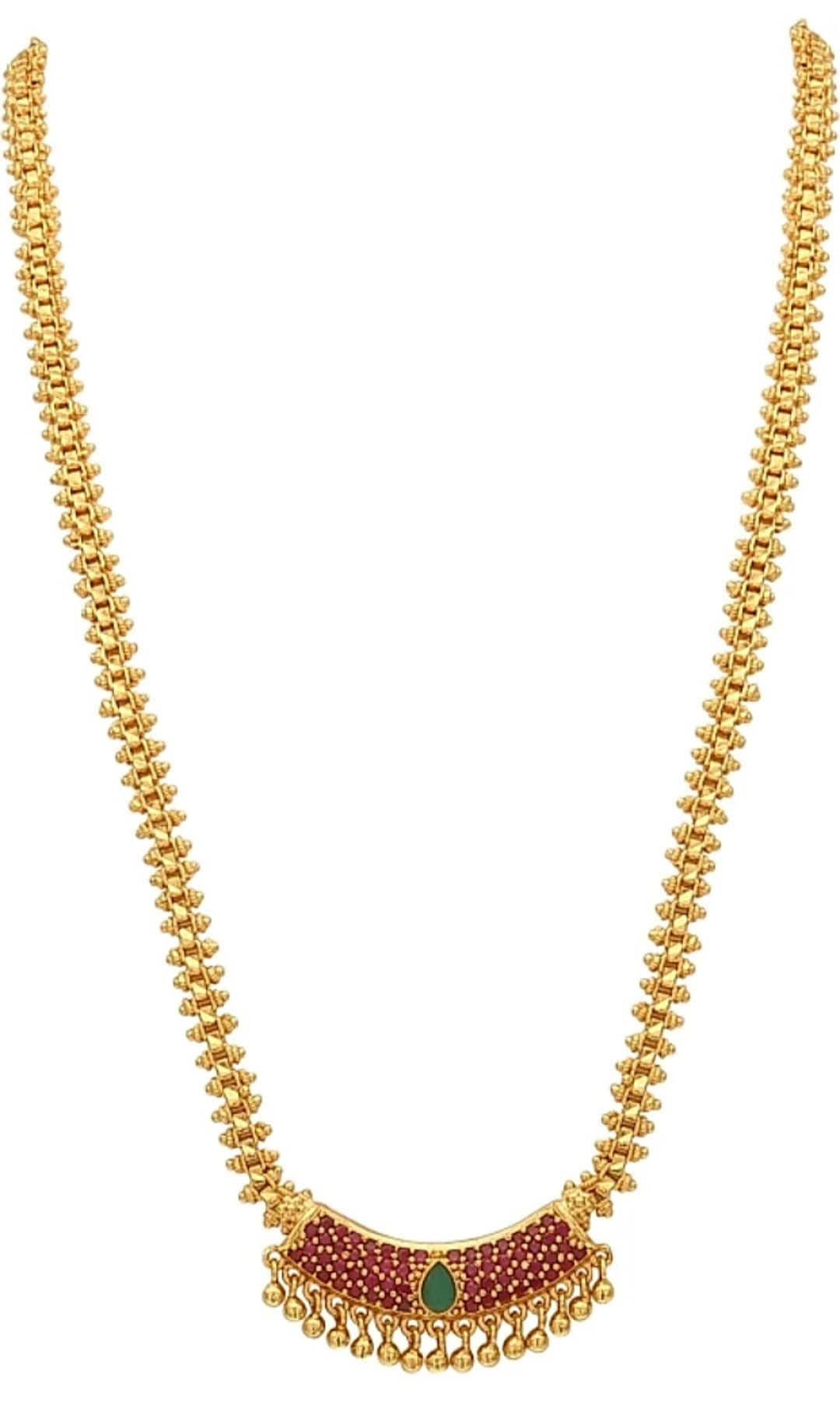 See full amazon price history chart for Hanaa 1 Gram Gold Micro Plated South Indian Traditional Trendy Stylish Fashion Wedding Ruby Emerald Jewellery Chain for Women & Girls 22" Inches Long Chain (Red-Green) Hanaa 1 Gram Gold Micro Plated South Indian Traditional Trendy Stylish Fashion Wedding Ruby Emerald Jewellery Chain for Women & Girls 22" Inches Long Chain (Red-Green) (B08YNWZFR8) Amazon Price History, Amazon Price Tracker