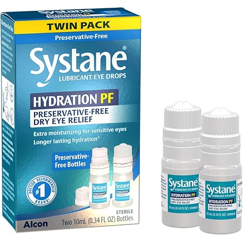 Systane Hydration Multi-Dose Preservative-Free Eye Drops Dry Eye Relief Twin Pack (2x10ml)