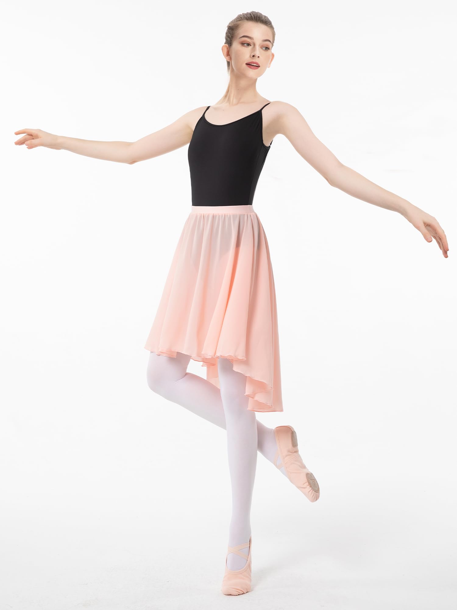 Falda de ballet de gasa con cintura elástica para mujeres y niñas, ropa de baile