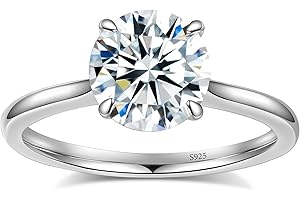 D-Color VVS1 Women&#x27;s Solitaire Engagement Ring Moissanite 925 Sterling Silver kuyiuif