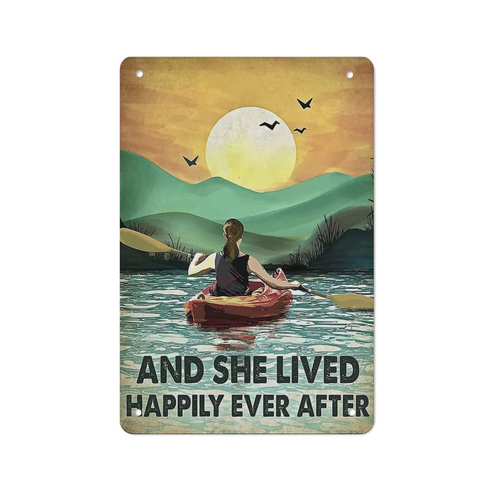 AOOEDM ,And She Lived Happily Ever After Metal Tin Sign for Home Bar Pub Kitchen Wall Art Deocr Man Cave Vintage Metal Sign Poster Plaque Signs Quotes Sign