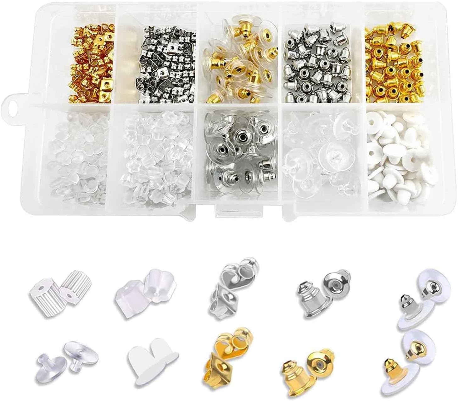 100 Pieces Clear Earring Backs, Silicone Earring Backs, Clear Soft Rubber Butterfly Earring Backs Stoppers Earnuts Clear Earring Studs for Women's DIY Jewelry Earrings Studs Supplies