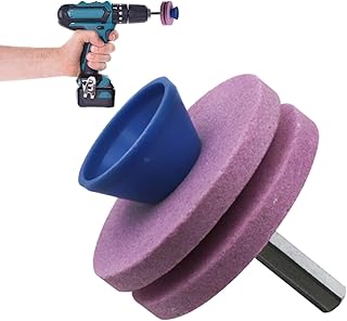 FUFRE ostrzałka do trawy, do ostrzenia kosiarek, łopatek, siekier, nożyc ogrodowych, siekierek i innych narzędzi ogrodowych (różowa)