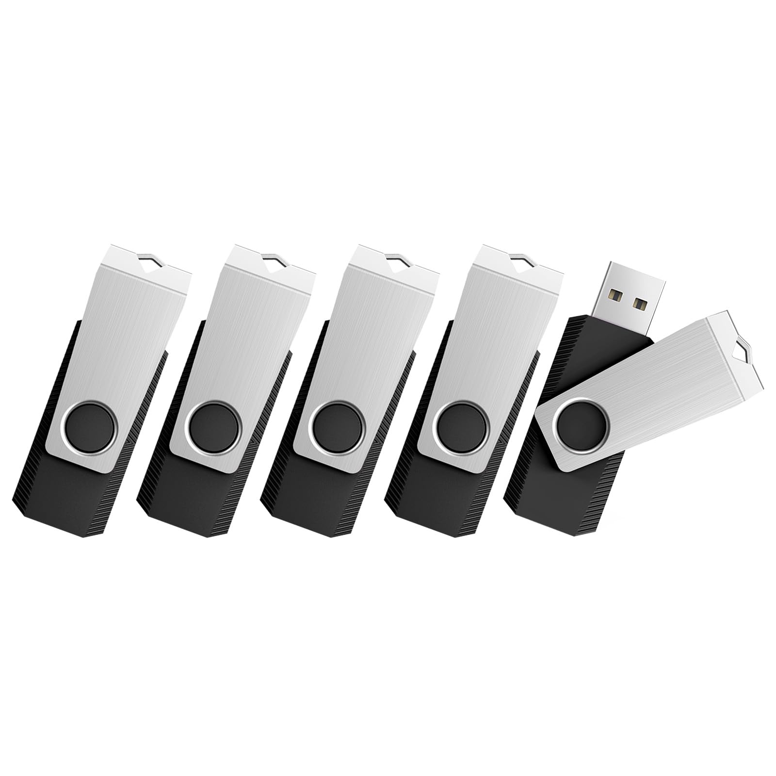 USB Flash Drive 5 Pack 64GB USB Storage Flash Drives, Memory Stick Jump Drive USB Drive Thumb Drives for PC laptops, Tablets, TVs, car Audio (64G, 5PCS, Black)