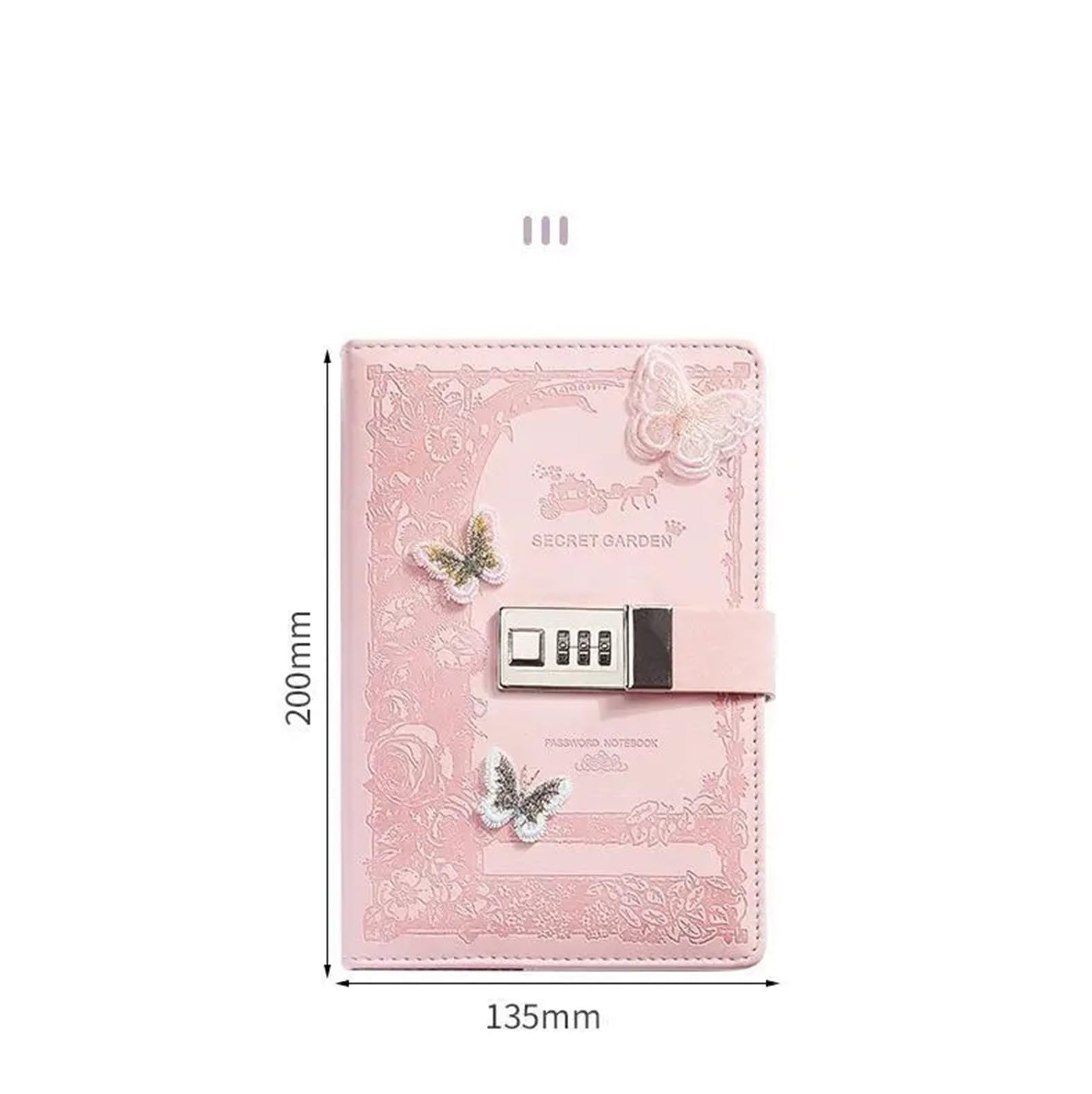 Diario con Candado Libreta de contraseñas retro A5 con candado, cuaderno grueso mano, libreta notas for estudiantes, diario, carpeta, papelería(E-135x200mm-line)