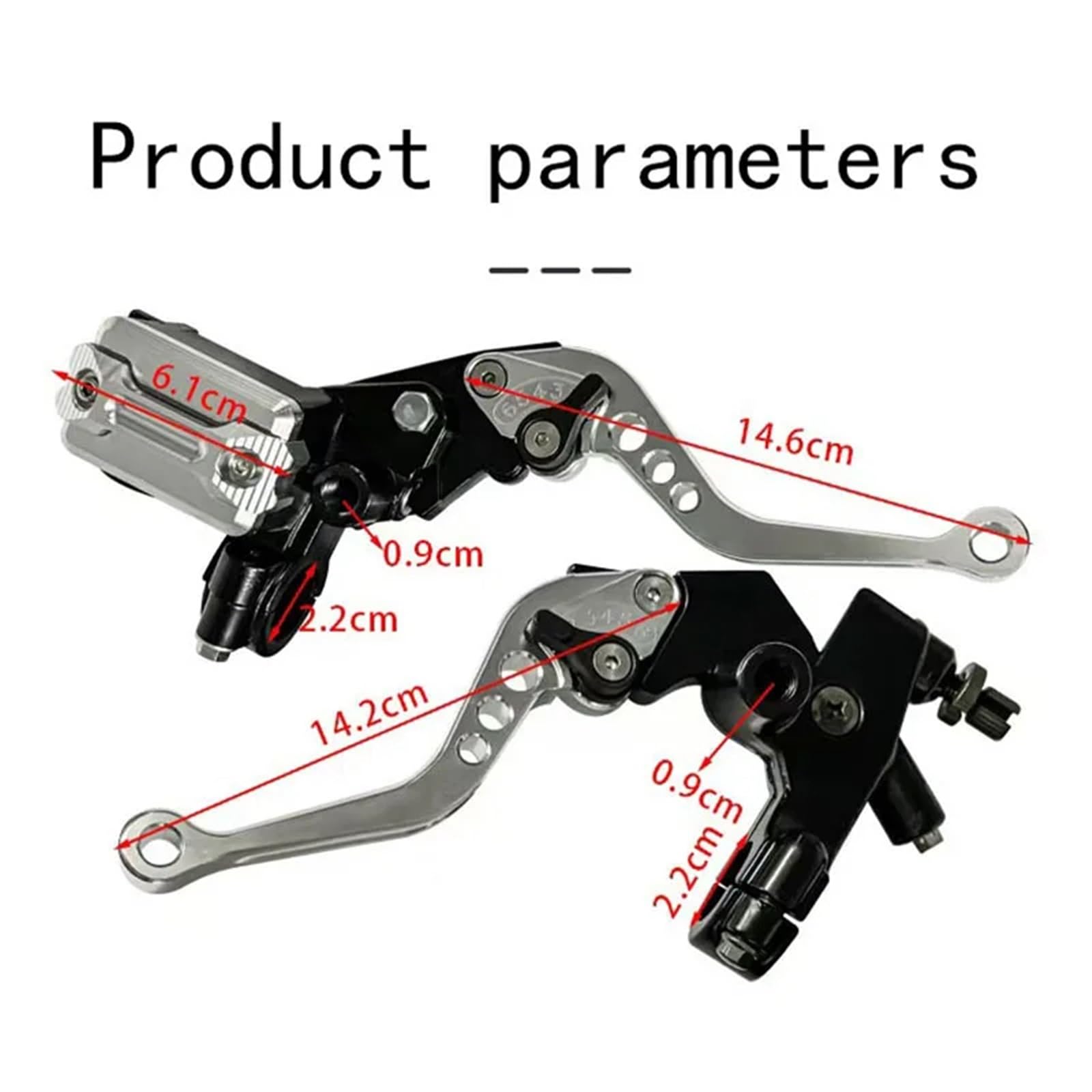 Leva Frizione Freno Moto Accessori modificati per motocicletta Pompa pompa freno principale freno idraulico Frizione con impugnatura in alluminio CNC Freno Frizione Leva(Red)