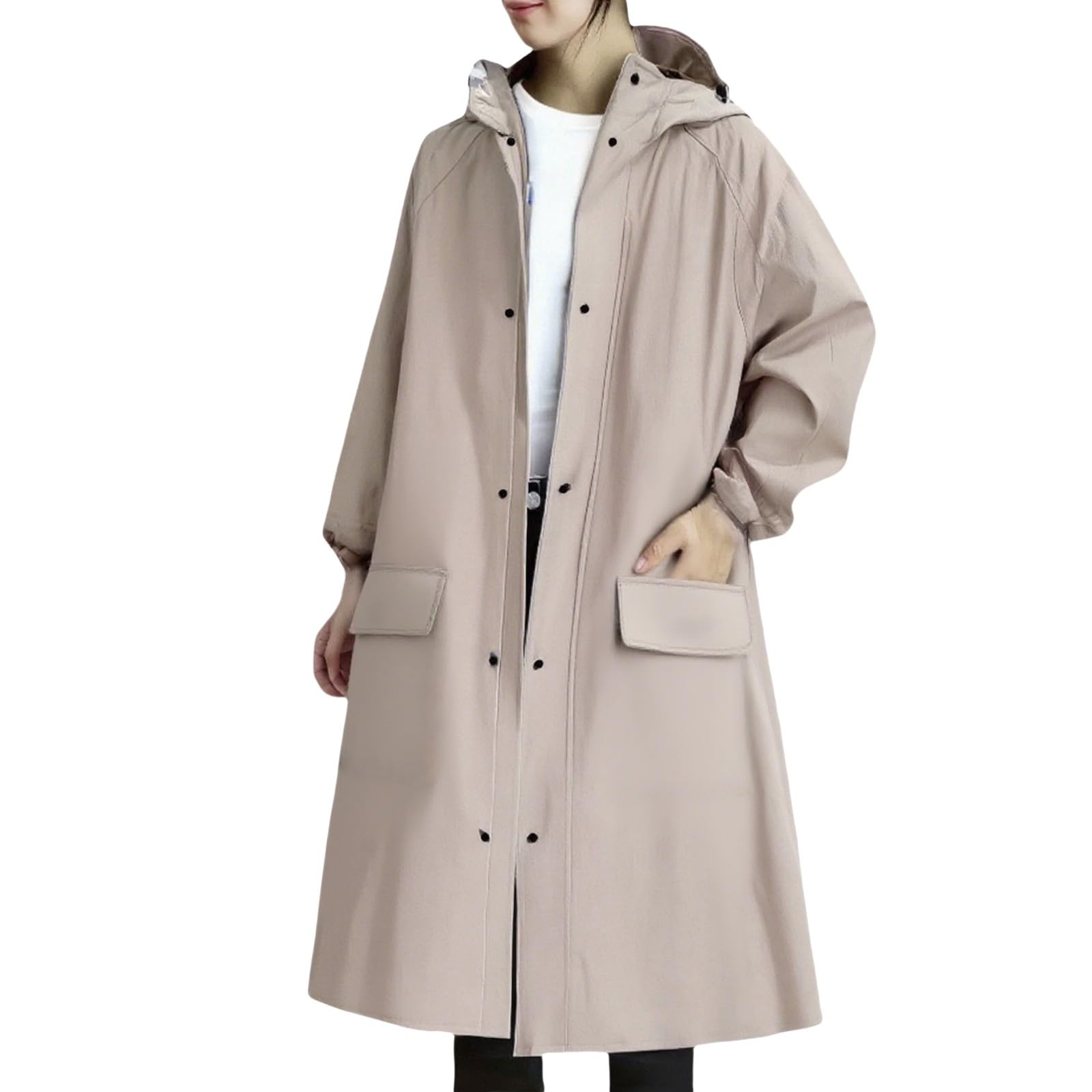 Impermeabile Antipioggia Grande Da Uomo E Donna, Allungato Ispessito Tutina Neonato Mesi Maschio Natale Giubbotto Antivento Donna Pieghevole Lungo Soft Shell Giacca Corsa Running