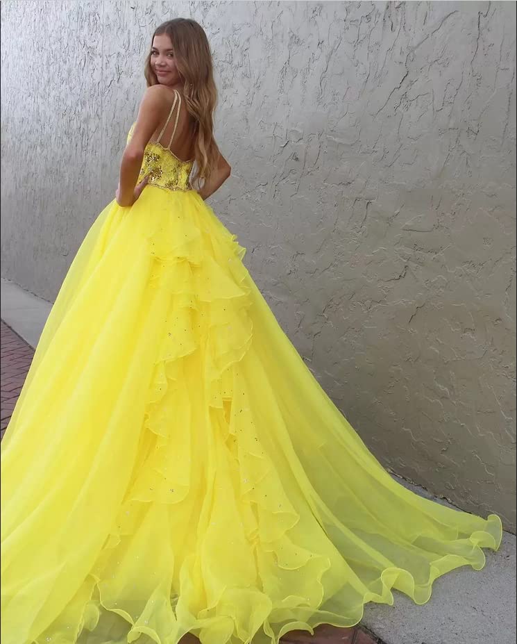 ZHengquan Flower Girl Dress Long A Line Beaded Sequins Sweep Train Organza Dress Pageant Ball Gowns for Kids4