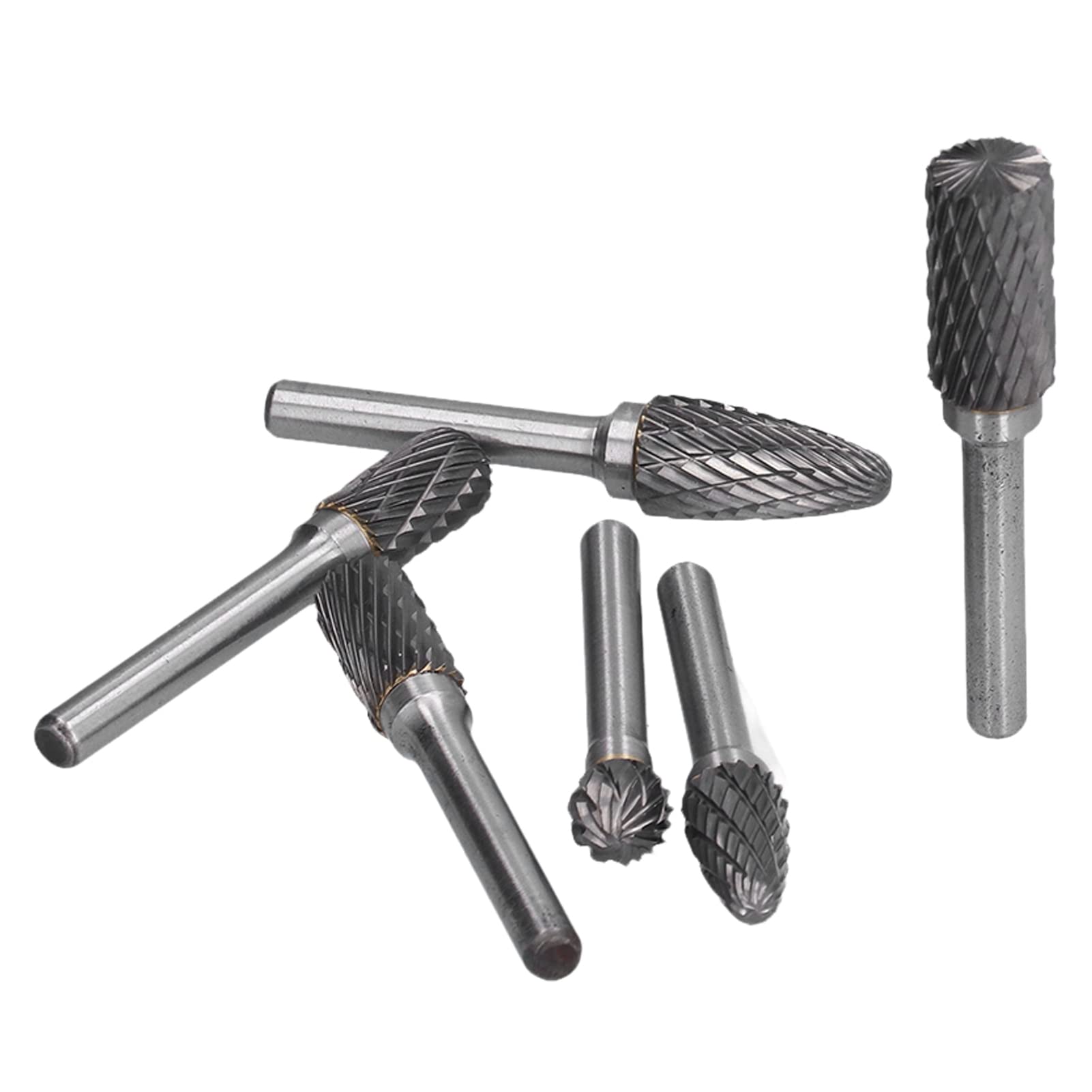 8 Piezas de Fresas de carburo de tungsteno, Juego de limas rotativas de 6 mm para Tallado de Madera y Trabajo en Metal, Set de Fresas rotativas de carburo con Caja de