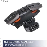 Vista 3 de MECCANIXITY Controlador de juego móvil con disparador de juegos, 1 par de llaves de fuego de un solo disparo de seis dedos, color negro universal