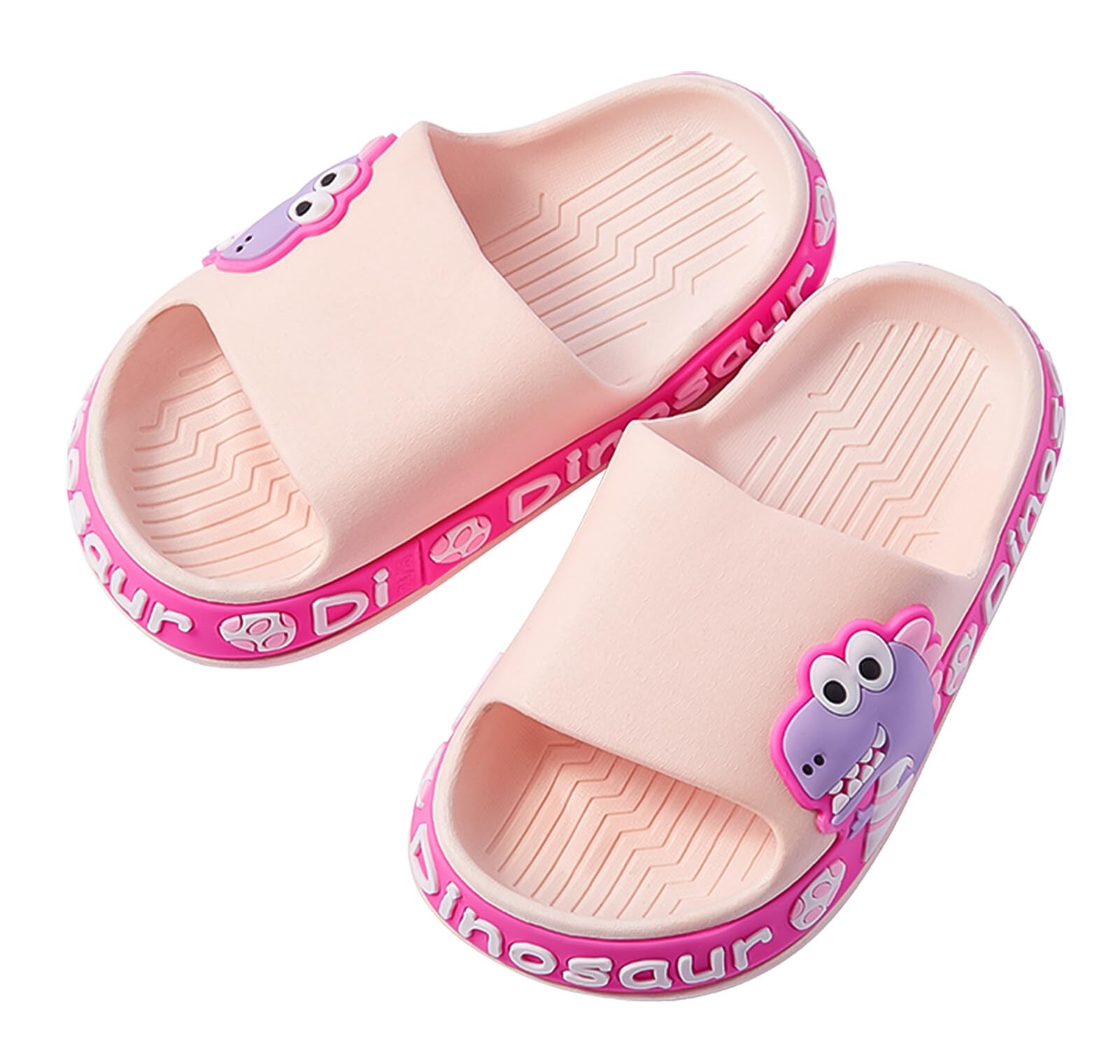 SEAURBoys Girls Sliders Sandals Unisex Non-slip Soft Slippers Lightweight Cute Dinosaur Flip Flops Summer Beach Pool Bathing Shower Open Toe Shoes Indoor & Outdoor