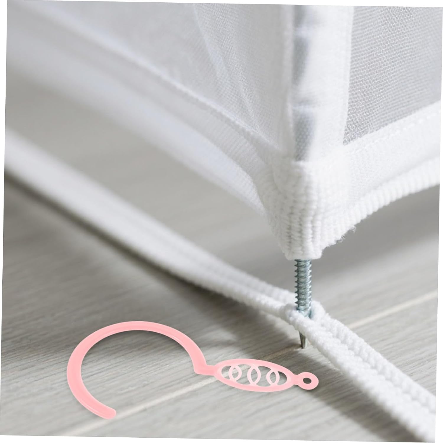 20pcs Pink Plastic Mosquito Net Hooks for Crib Bed Canopy Hanger, Portable Use and Easy Installation Mosquito Net Clip Accessories for Nursery Bedding