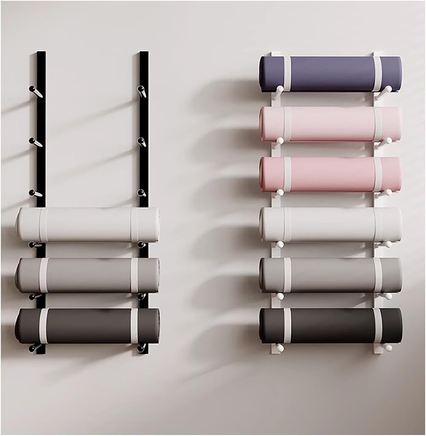 Wall Mounted Yoga Mat Storage Rack - Durable Multi-Layer Organizer for Home, Studio, Gym - Space-Saving Yoga Gear & Accessory Holder - Essential for Fitness Enthusiast image 3