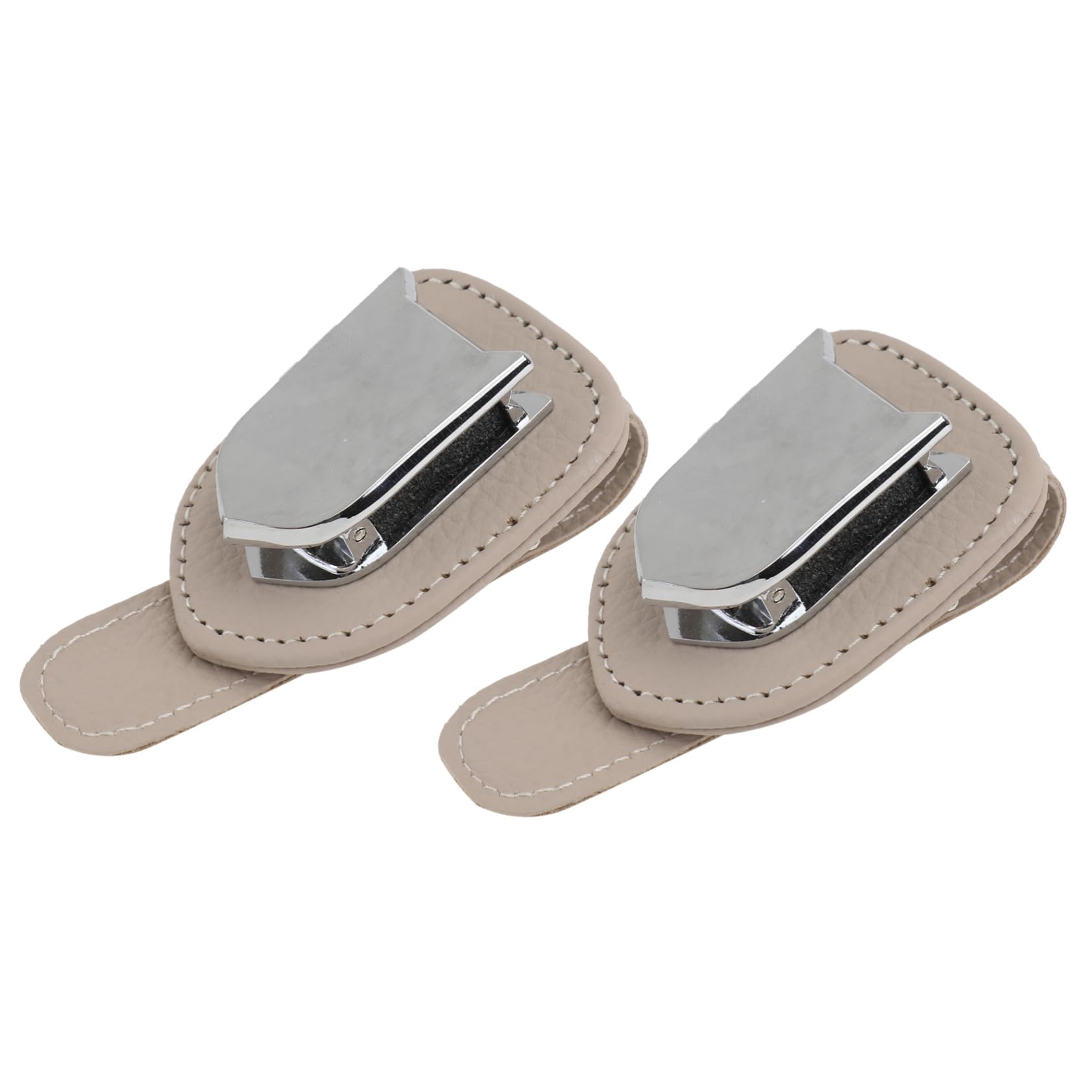 Ciieeo 2pezzi Porta Occhiali da Sole per Auto Clip in Pelle e Inossidabile Porta Biglietti per Occhiali da Vista per Aletta Parasole per Auto