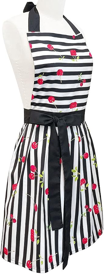 Bowbear Cherries Retro Pin-Up Apron for Women