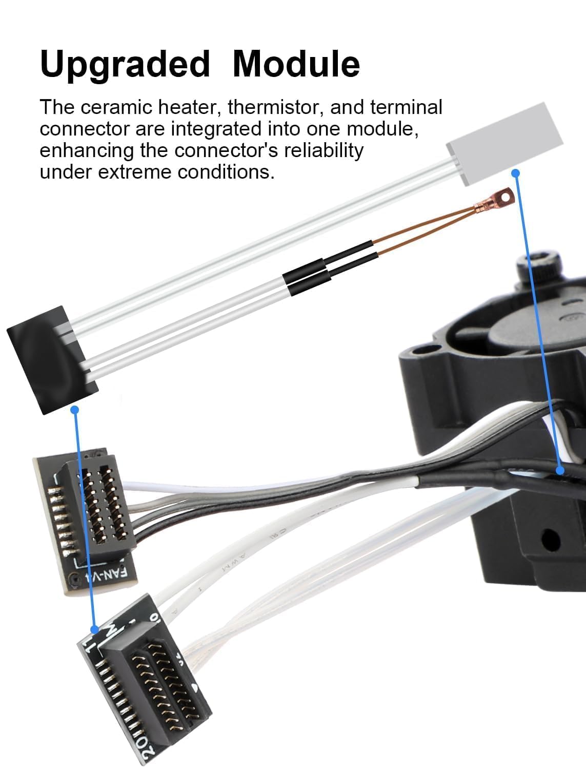 Hotend-Kit P1P P1S für Bambu Lab Serie P1 3D-Drucker, 0,4 mm Bambulab P1-Düse, gehärtete Stahlkonstruktion mit Lüfter, Thermistor, Keramikheizung und Extruder-Heizblock,