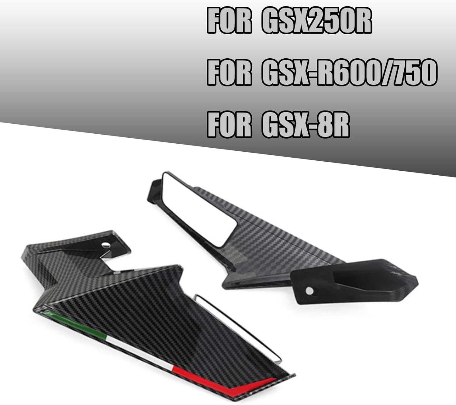 FOR GSX250R GSX-R600/750 GSX-8R side spoiler fairing motorcycle wing kit rearview mirror winglet adjustable swivel rearview mirror gsx-8r/250r/600/750 motorcycle accessories (Forging pattern)
