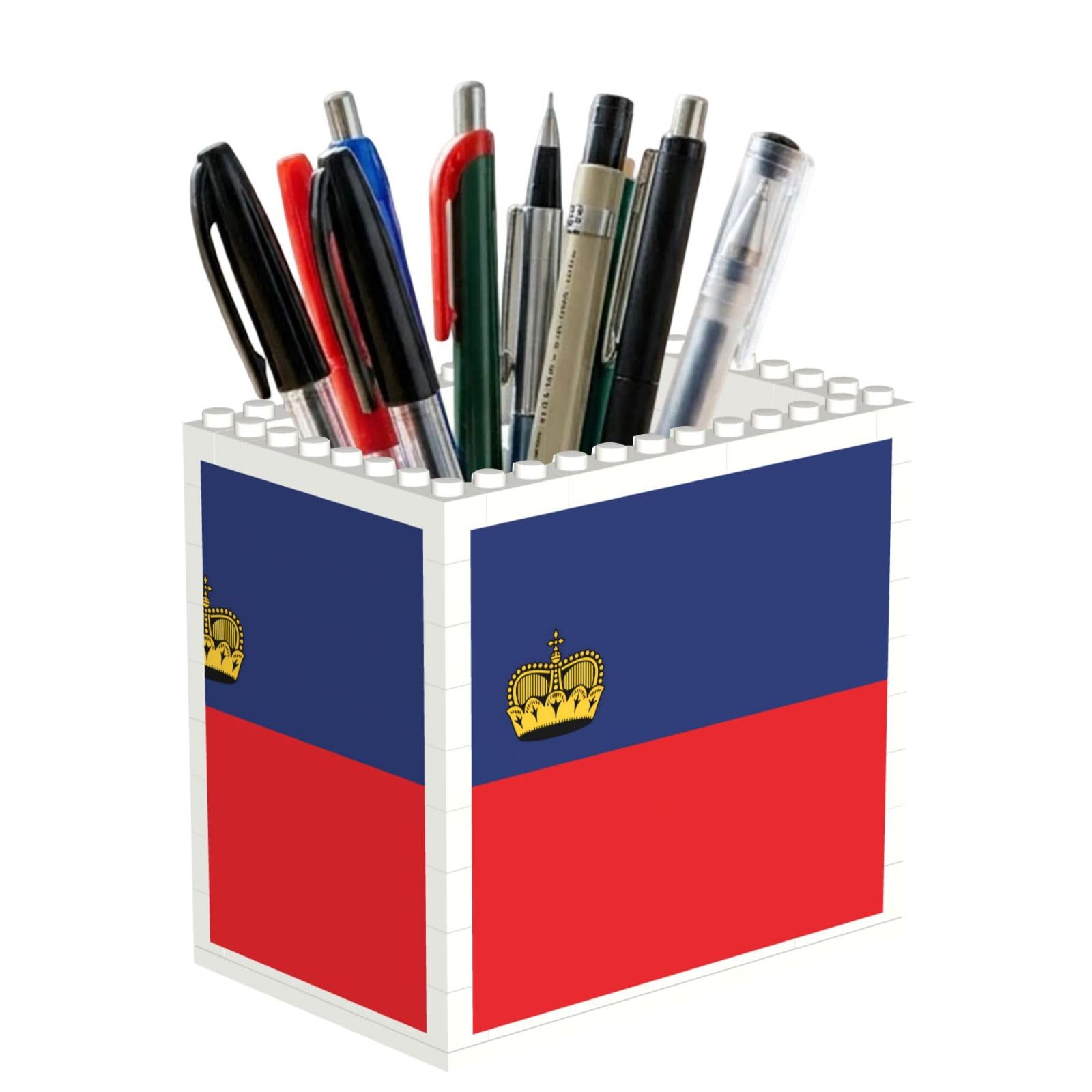 SXZVVBN Flag of Liechtenstein Building Block Desk Tidy ABS Organiser