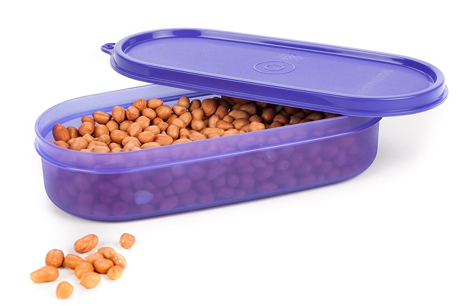 SignoraWare 500ml Flat Oval Plastic Container with Lid, Bpa Free Bowl, Food Grade Box, Spill Leak Proof Case, Microwave Safe, Freezer Compatible, Semi Transparent, Store and Stack (0.5Litres Pink)