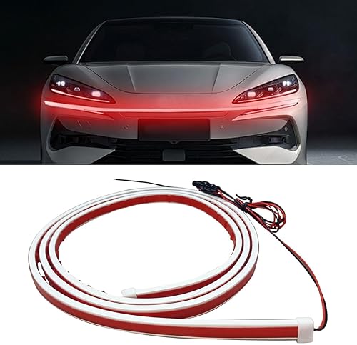 Tira de luz LED para capó de automóvil, tira de luz diurna de inicio de escaneo dinámico, tira de luz LED flexible de 71 pulgadas, kit de tiras de