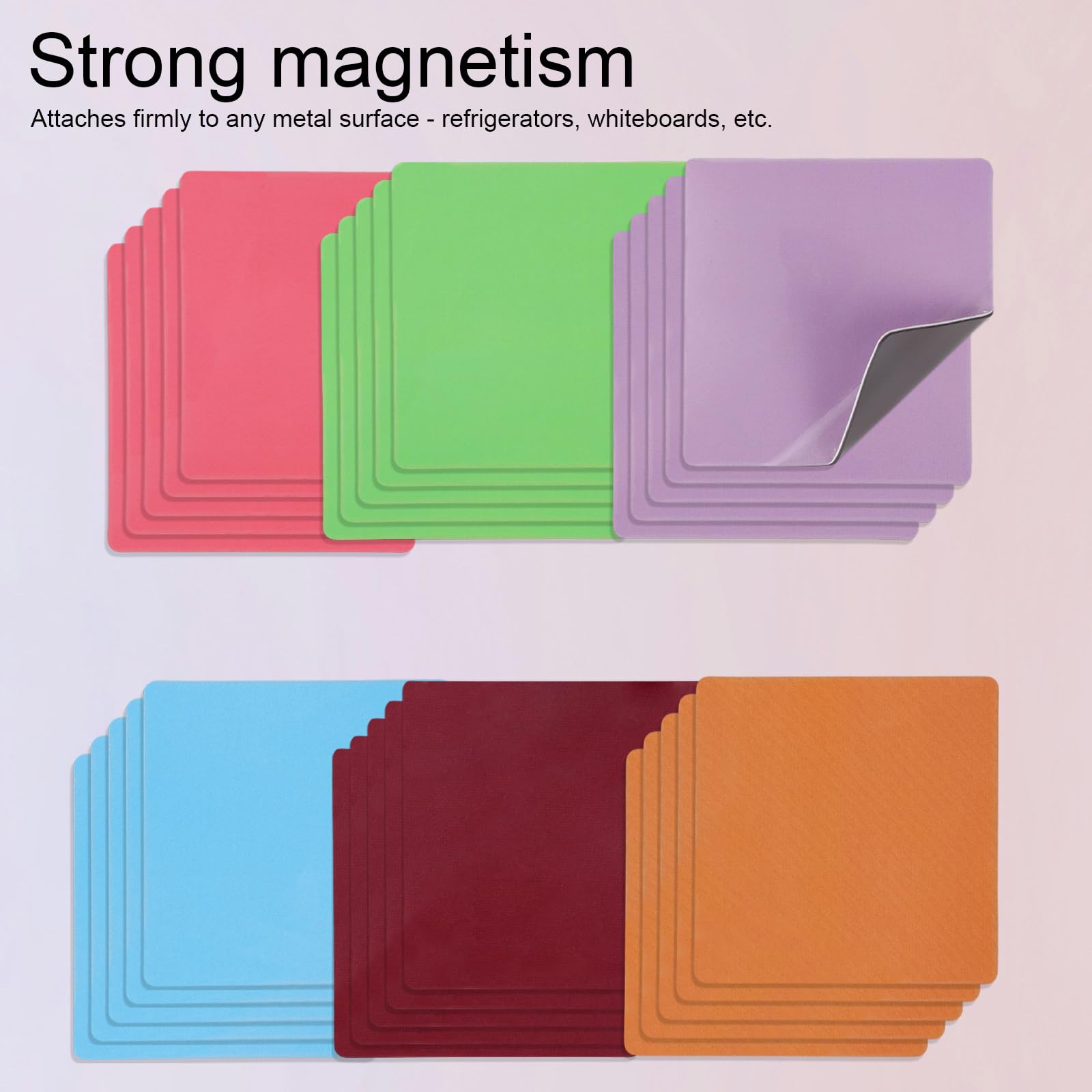 30pcs Magnetic Sticky Notes, 4x4in Magnetic Dry Erase Labels Reusable Dry Erase Sticky Notes Office Classroom Supplies for Fridge Locker Door Cabinet Whiteboard (6 Colors) - Image 3