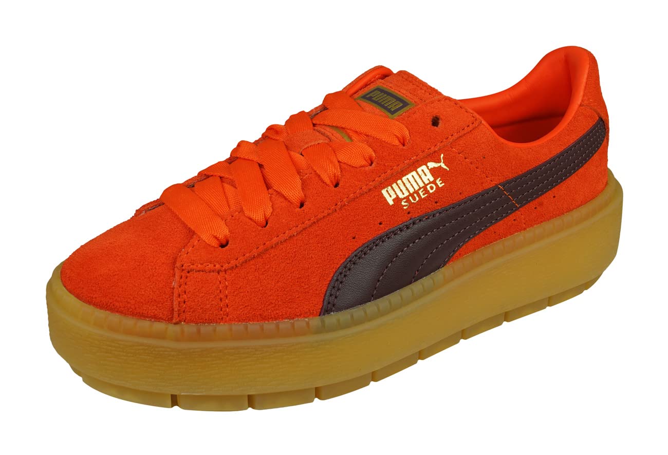 Platform Sneakers Puma Platform Orange Puma Platform Trace Block Womens  Suede Sneakers Chunky Shoes