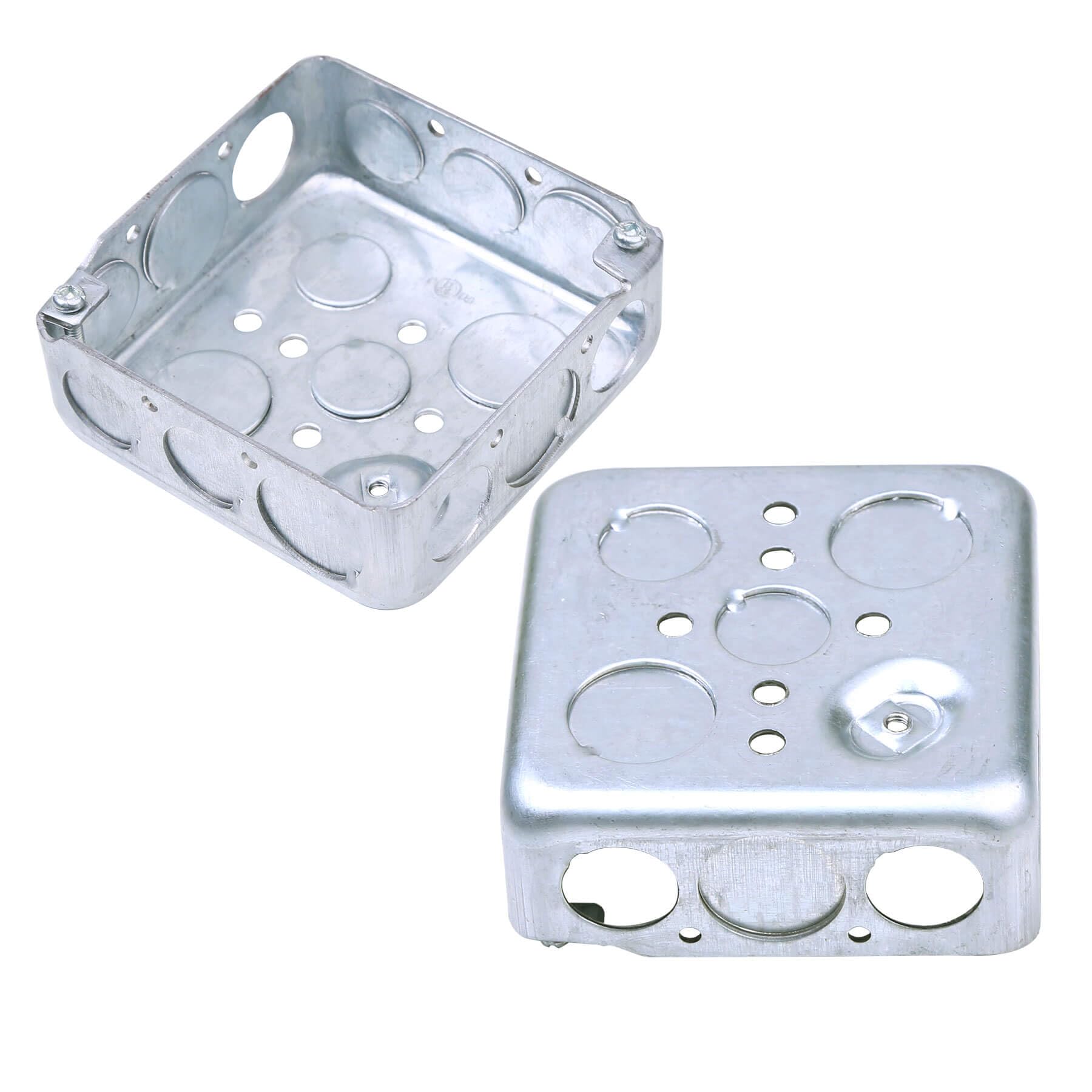 Confezione da 20 scatole elettriche quadrate da 10,2 cm, scatola di giunzione elettrica in metallo profondo, 21,0 Cu. in. Capacità, zincata