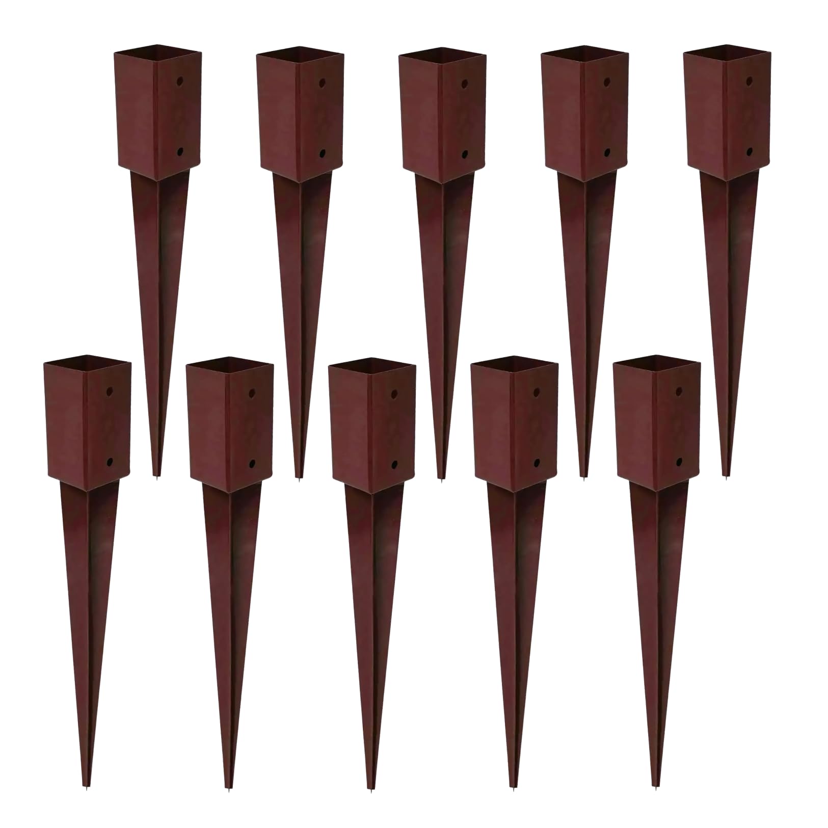 Garden Mile 10 Pack Heavy Duty Metal Fence Post spikes Rust resistant Metal Post Holders 75mm x 75mm Fence spikes Long Lasting Garden Fencing Support Brackets