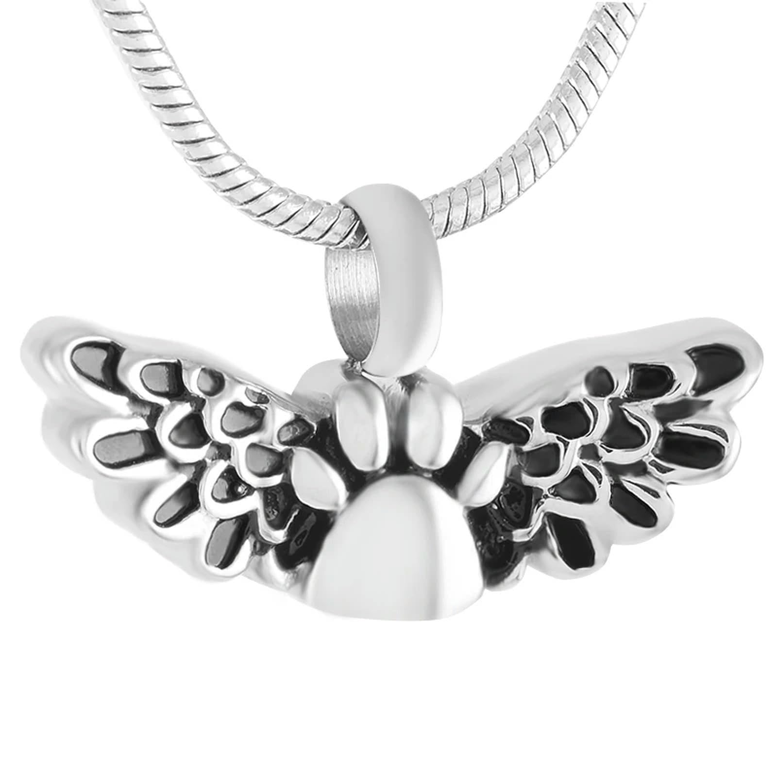 Minicremation Collana Porta Ceneri A Cilindro In Acciaio Inox Con Impronta Di Zampa E Nodo Celtico - Gioiello Commemorativo Personalizzabile Per Donne E Uomini - 3