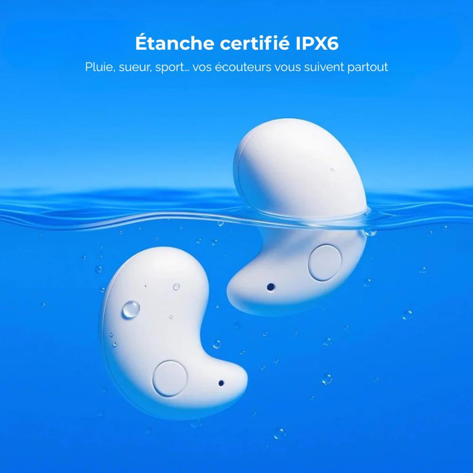 Mini écouteurs Invisibles Bluetooth sans Fil, Mini ecouteur Sommeil, Aucune Pression sur l'oreille, Ipx6 étanche, Conçu pour Les Moments de Calme (Black)