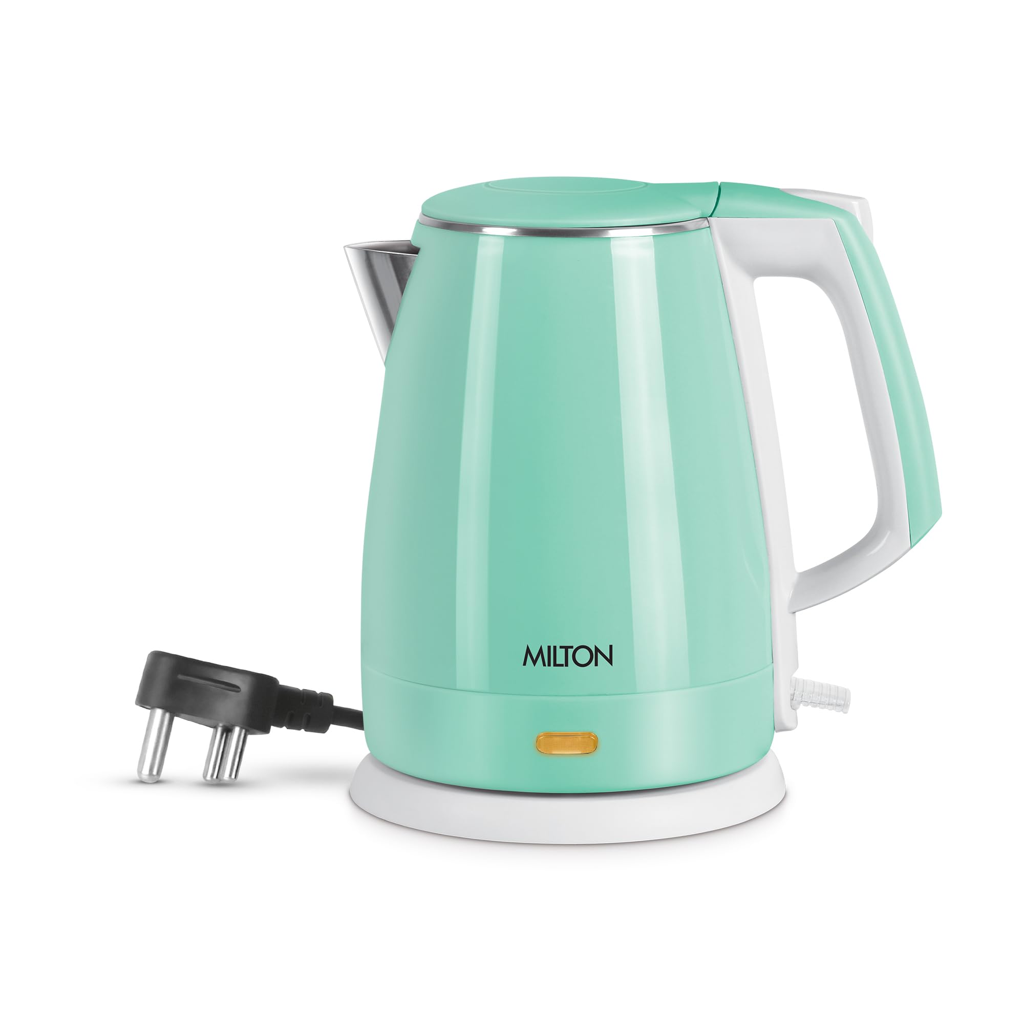 Riga Electric 1.5 Stainless Steel Electric Kettle, 1 Piece, 1.5 Litres | Power Indicator | 1500 Watts | Double Wall Body With Cool-touch Handle I SS304 Steel I 1 Year Warranty | Aqua Green