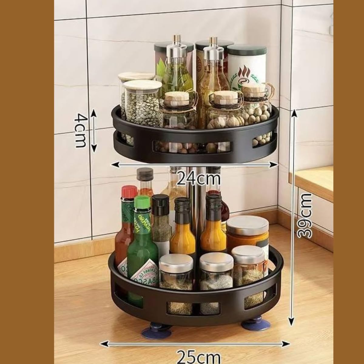 Organizador giratório 360 graus com compartimentos para cosméticos