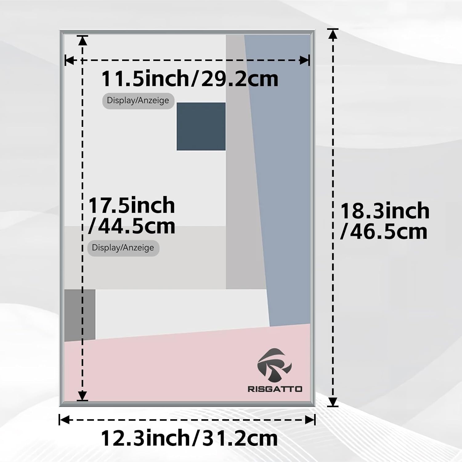 12x18 Inch Picture Frame, Minimalist Aluminum Frame with HD Acrylic, Thin Metal Poster Frame for Wall Mount, Vertical & Horizontal Display – Silver
