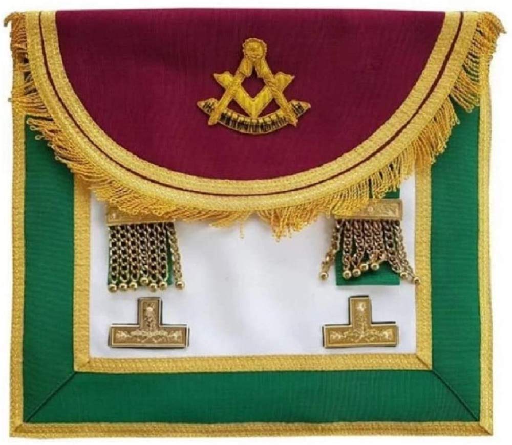 Tablier brodé main Scottish Rite Past Master : finitions rituelles sans défaut - 3