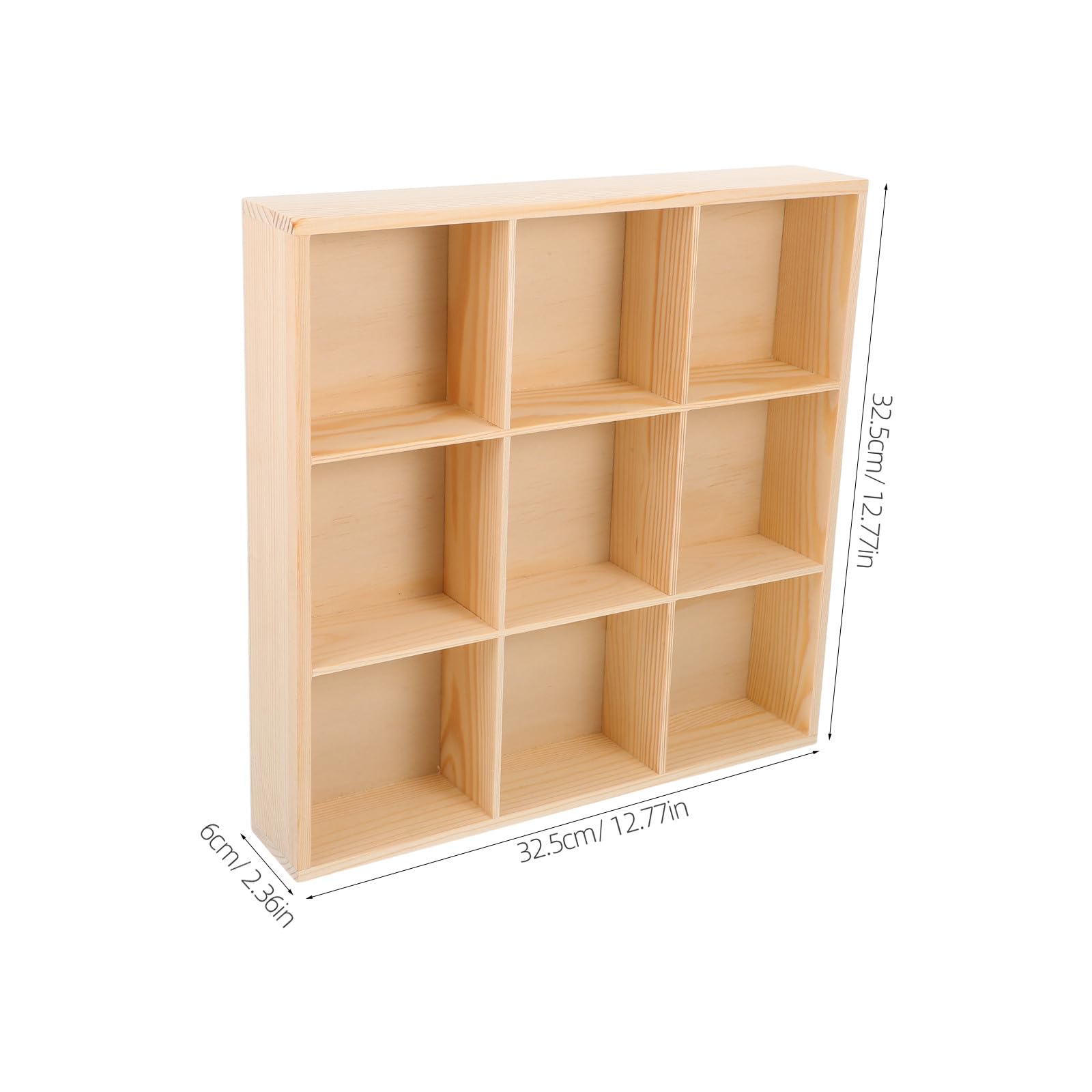 Organizador de Cajones 9 Compartimentos de Madera Natural para Calcetines y Ropa Interior, Adecuado para Armarios y Dormitorios