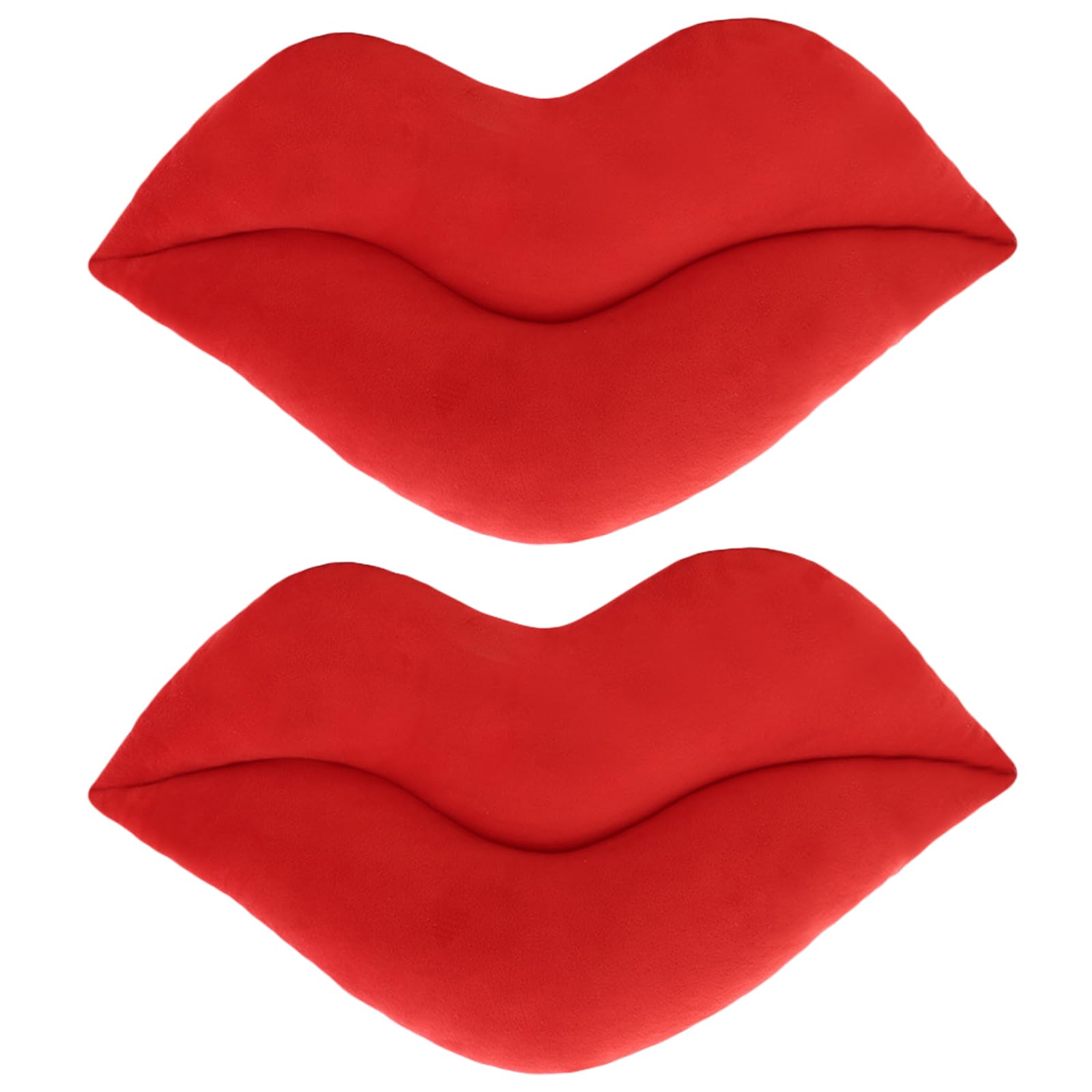 zhidiloveyou 2PCS 11" Lip Plush Red Small Decor Pillow Cute Hug Toy Soft Lip Shaped Cushion